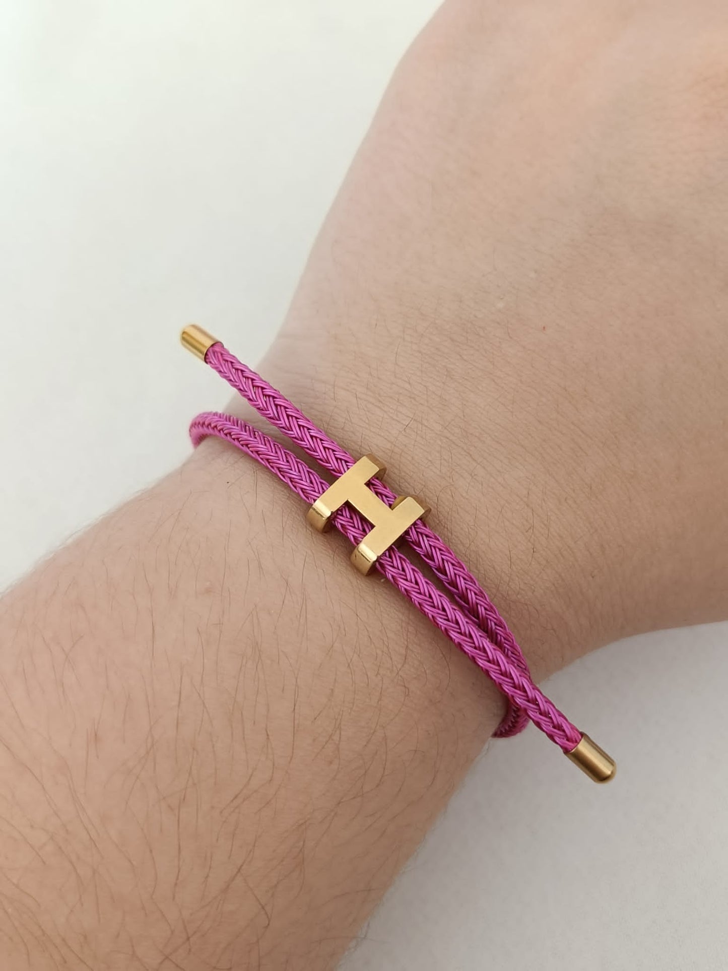 Pulseira de Aço Dourado Rosa Inspiração Hermès