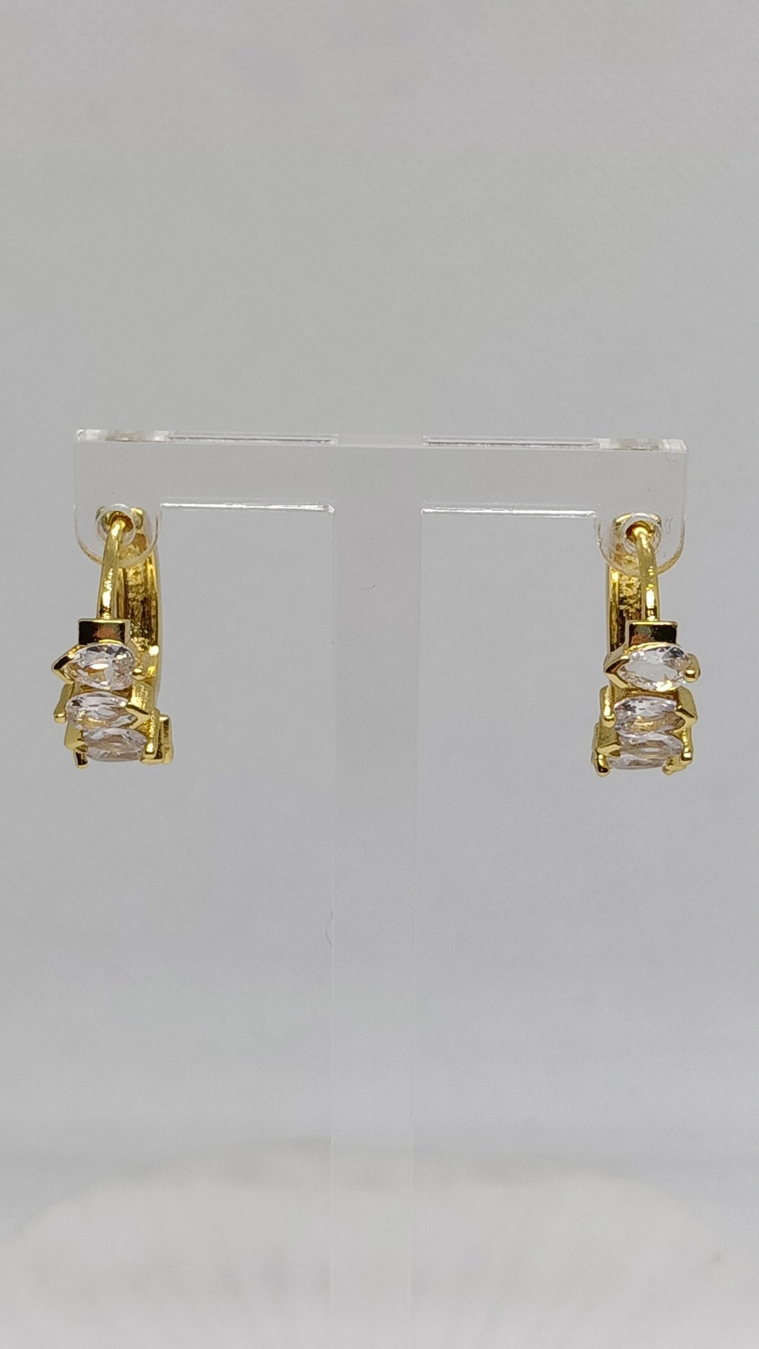 Argolas de Aço Dourado com Zircónias