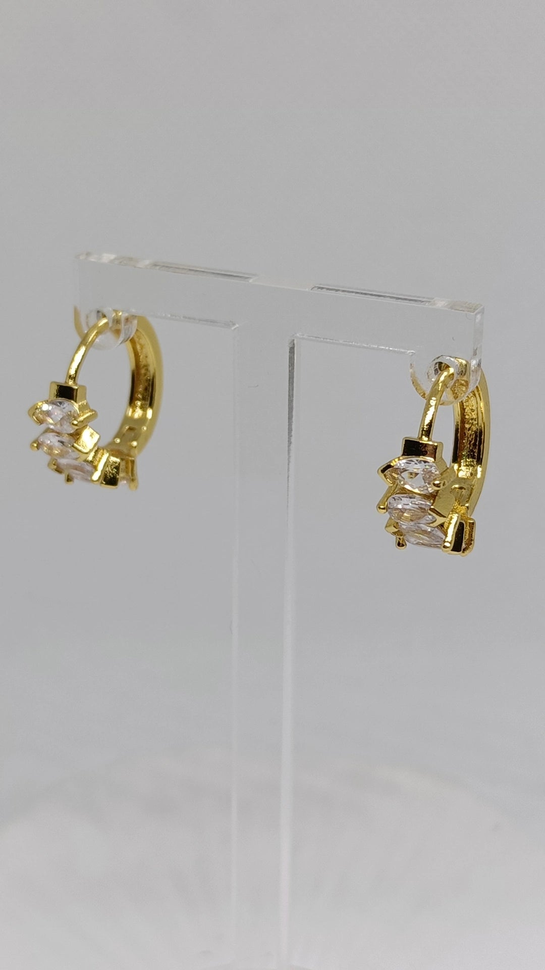 Argolas de Aço Dourado com Zircónias