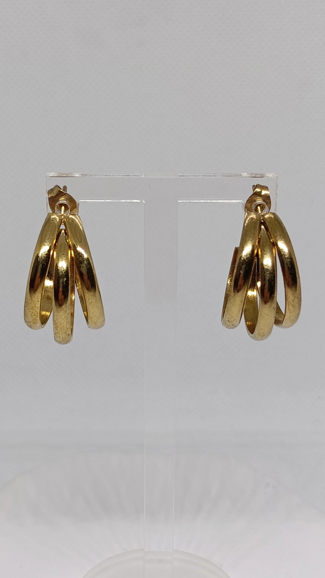 Argolas de Aço Dourado Triplas