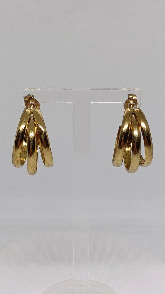 Argolas de Aço Dourado Triplas