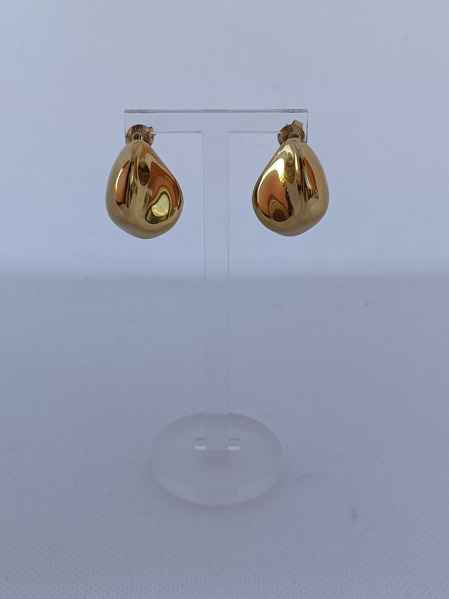 Brincos de Aço Dourado Irregulares