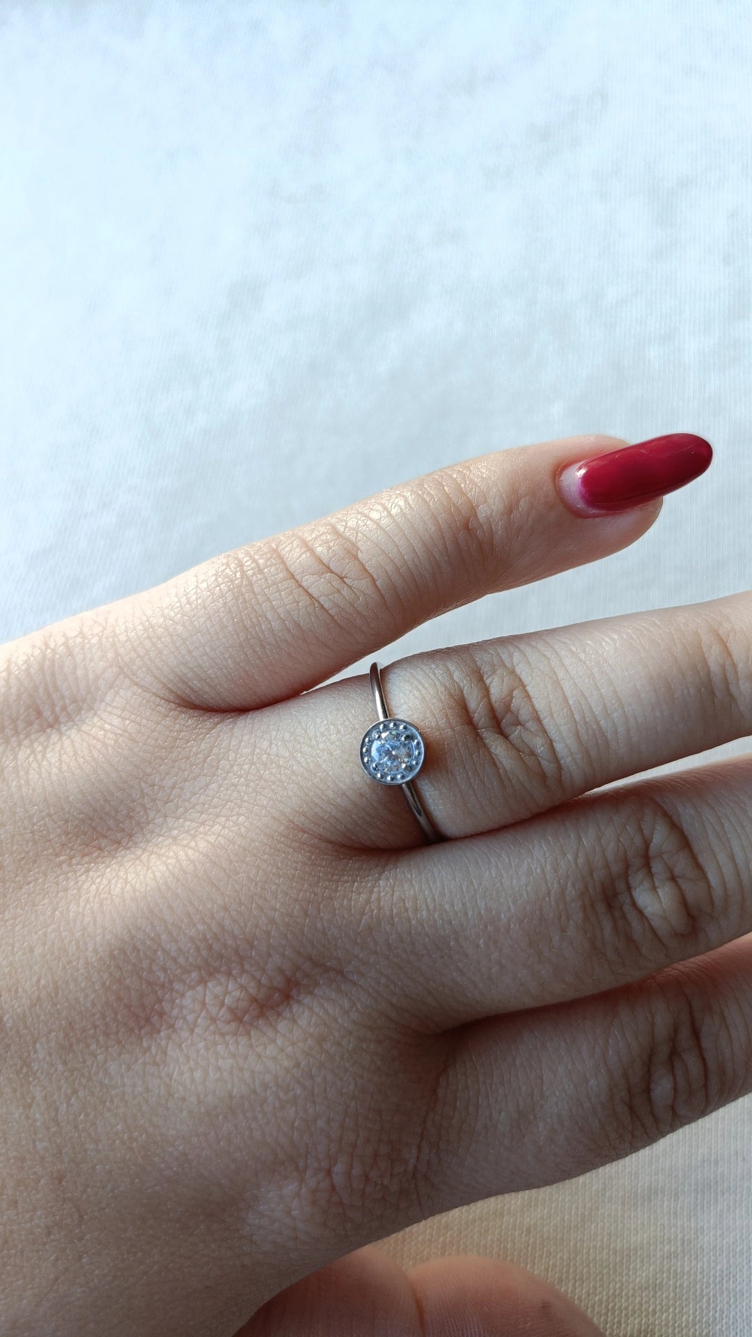 Anel de Aço Prateado Inspiração Swarovski com Zircónia